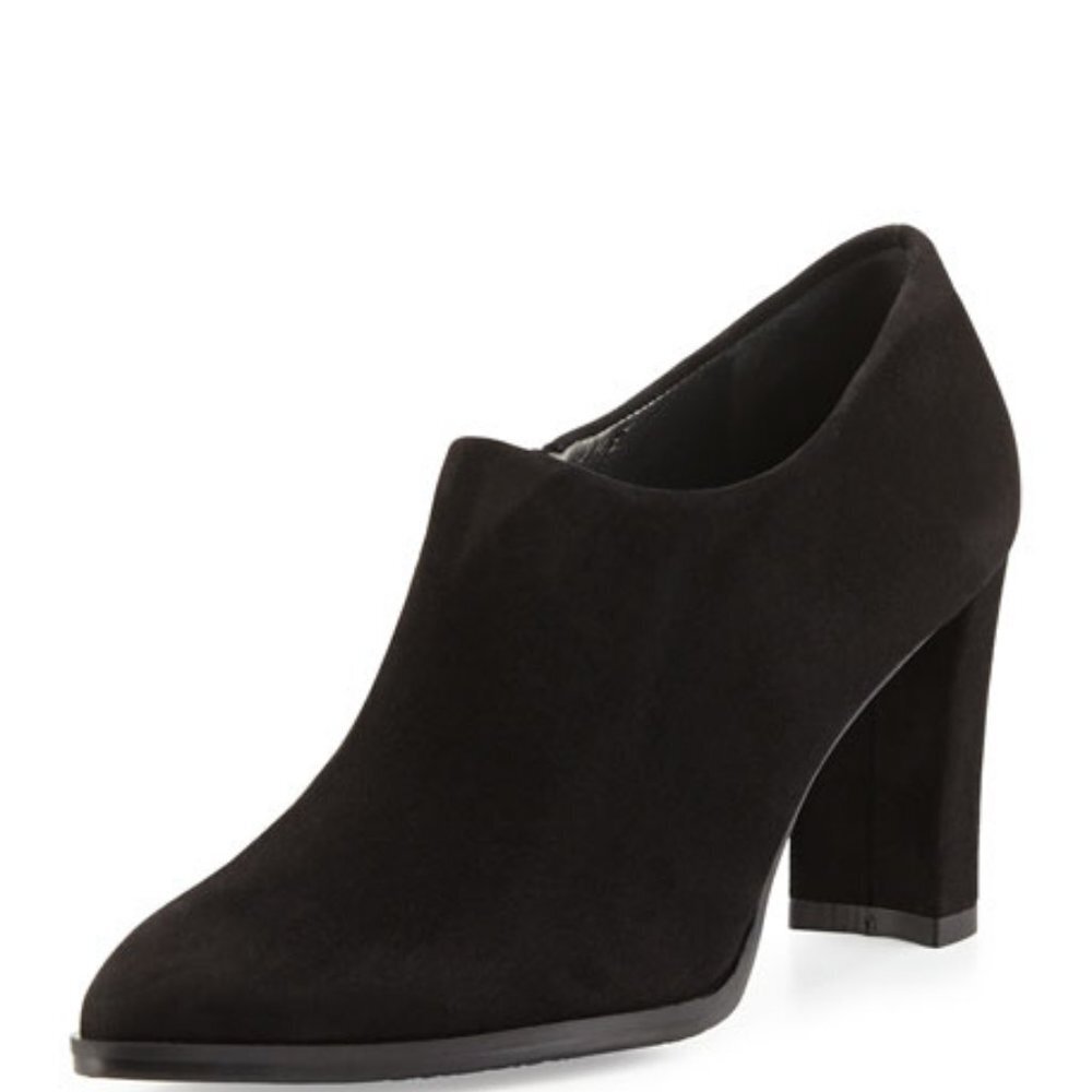 Stuart Weitzman Standdap Suede Ankle Bootie, Black